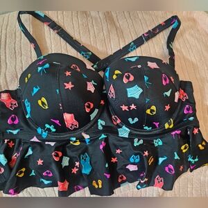Colorful Patterned Women's bikini top